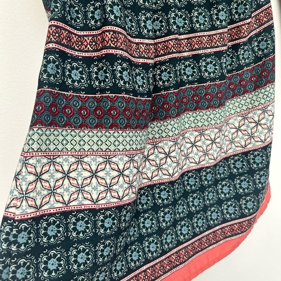 Abercrombie & Fitch Boho Green Pink Black Vneck Aline Flowy Dress size S - Picture 7 of 8